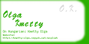 olga kmetty business card